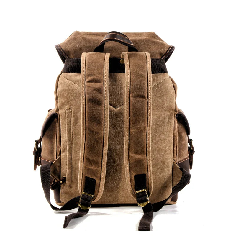 Femlion Vintage Waterproof Canvas Backpack for Men with Large Capacity