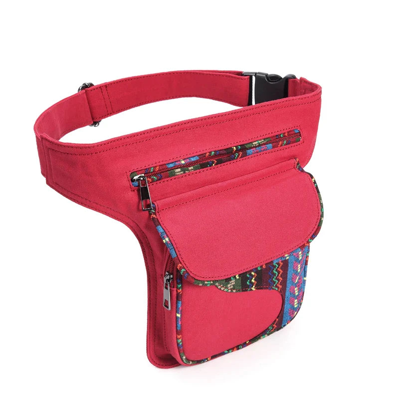 Femlion Vintage Waist Bag Pack with Large Capacity and Adjustable Belt.