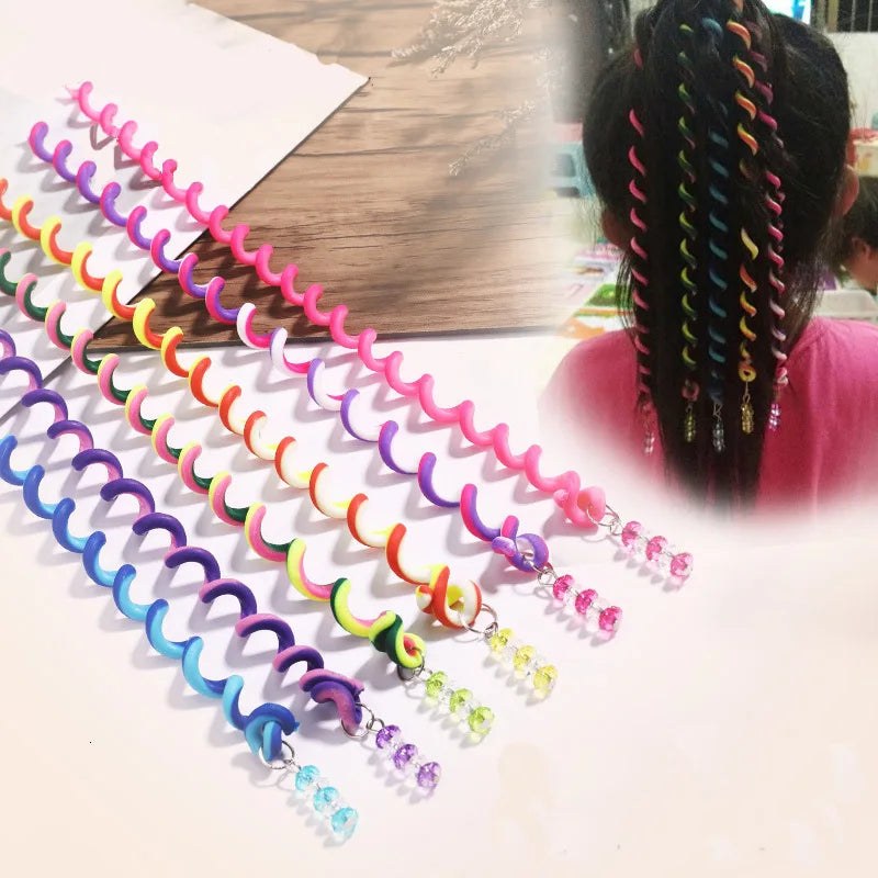 Femlion Crystal Headbands Set for Girls - 6pcs Colorful Long Hair Bands