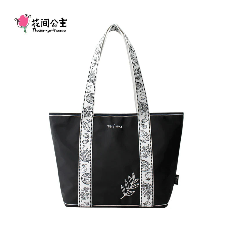 Femlion Flower Princess Embroidered Shoulder Tote: Summer Fashion Handbag with Large Capacity