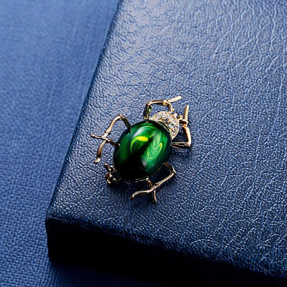 Femlion Crystal Beetle Brooches - Fashionable Insect Pin Jewelry for Scarf, Bouquet & Gift