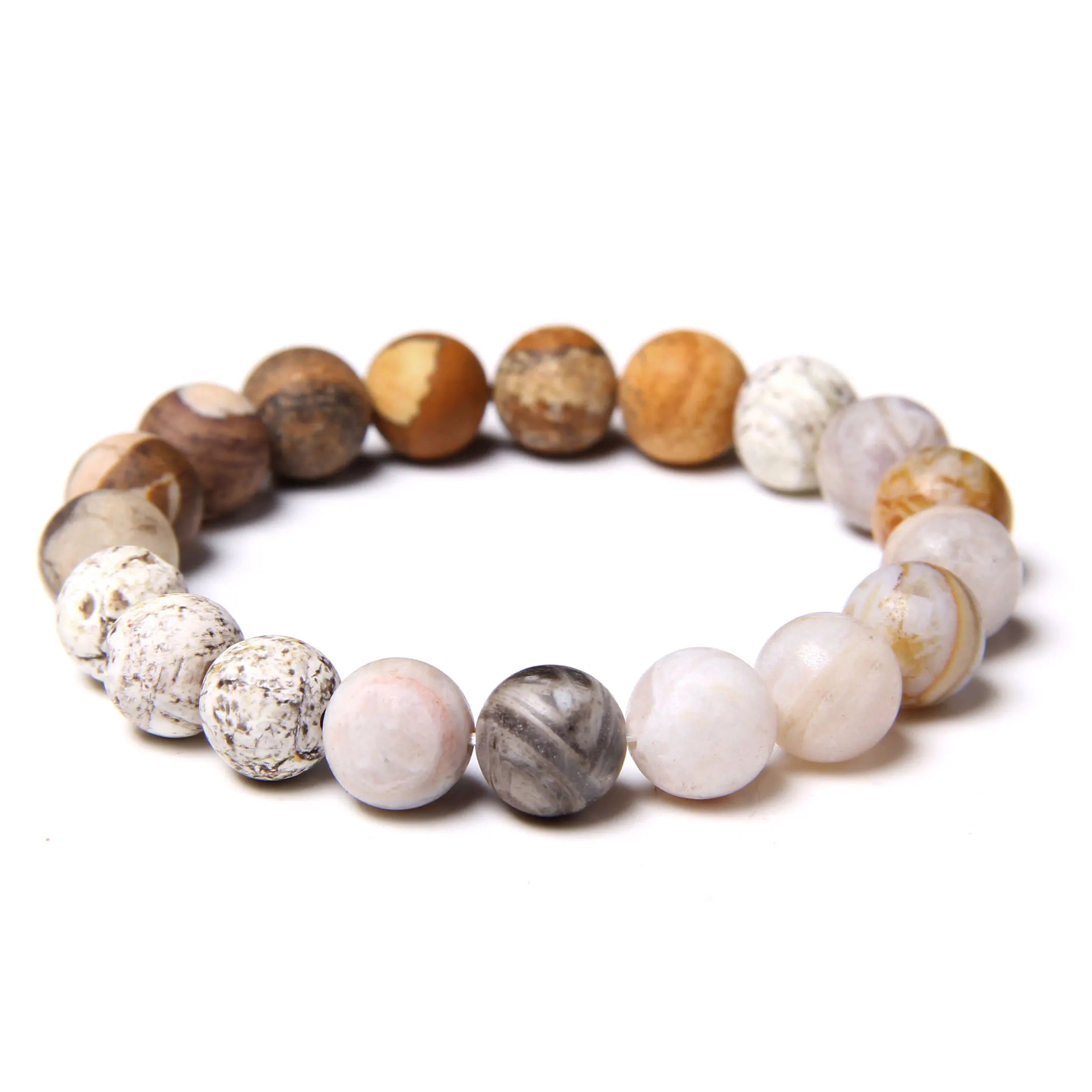 Femlion Classic Matte Stone Beads Bracelets for Couples