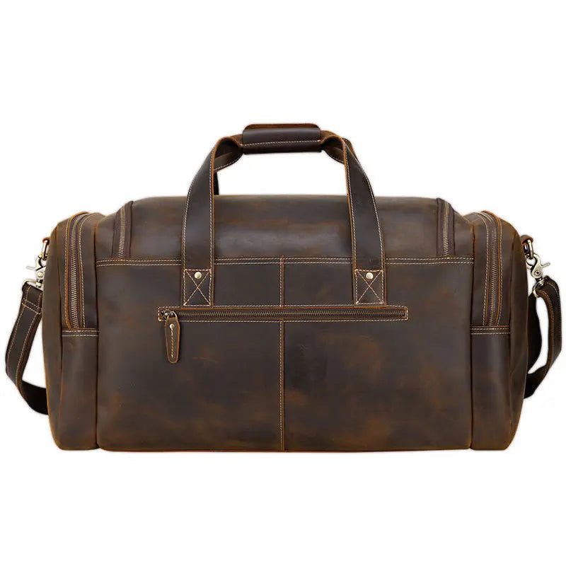 Femlion Leather Weekender Duffle Bag Vintage Style for Men