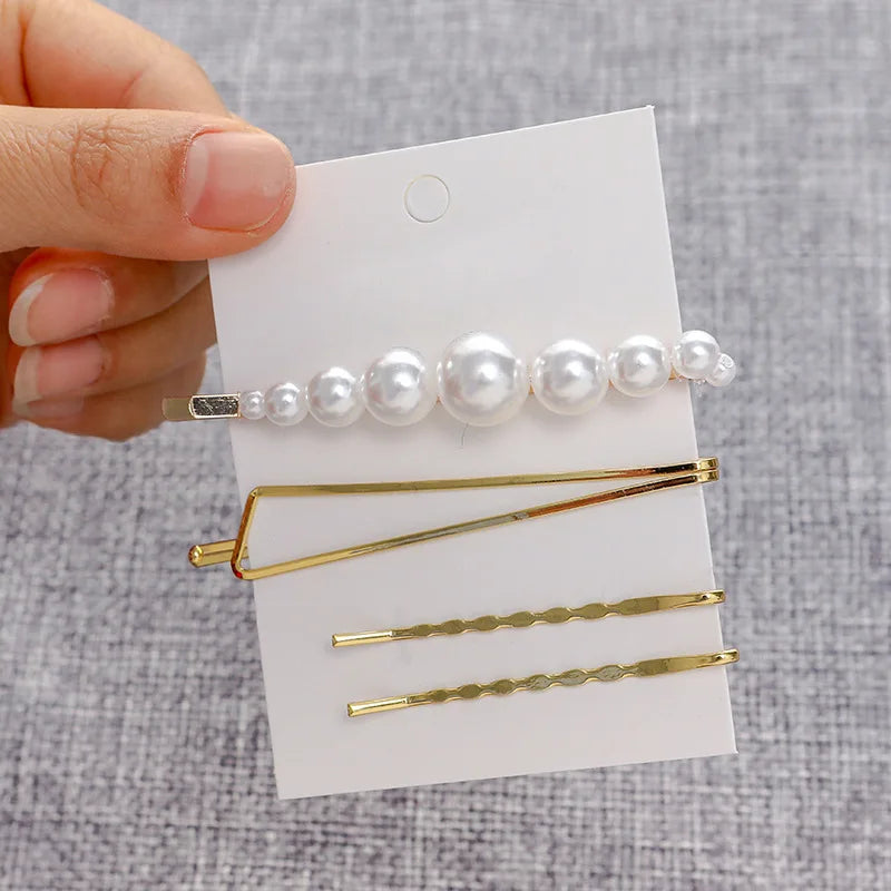 Femlion Korean Pearl Hair Clips Set Hair Barrettes Hair Accessories Wedding Jewelry