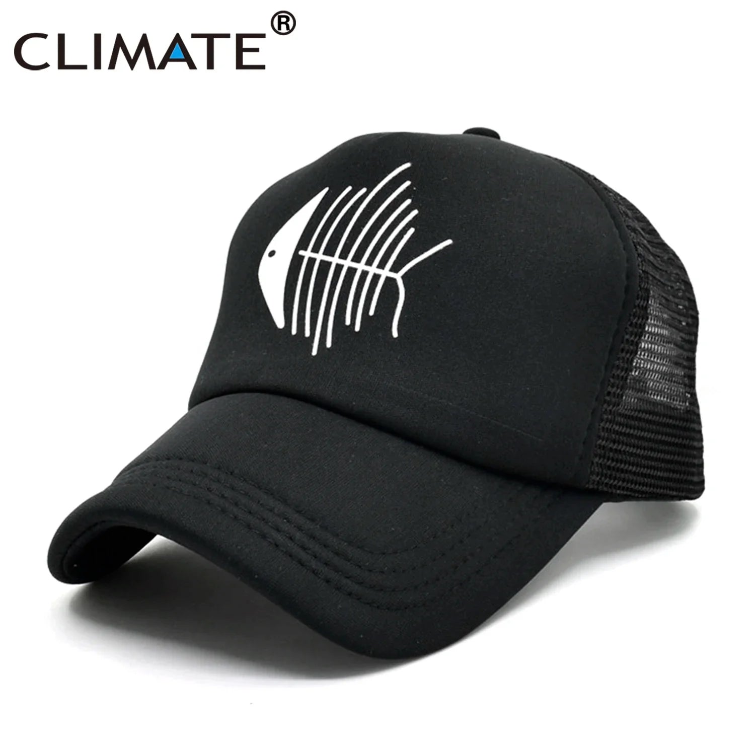 Femlion Fish Bone Trucker Cap for Men and Women