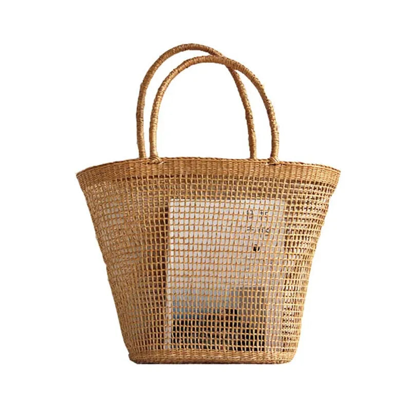 Femlion Plain Color Straw Woven Bag 37x25CM