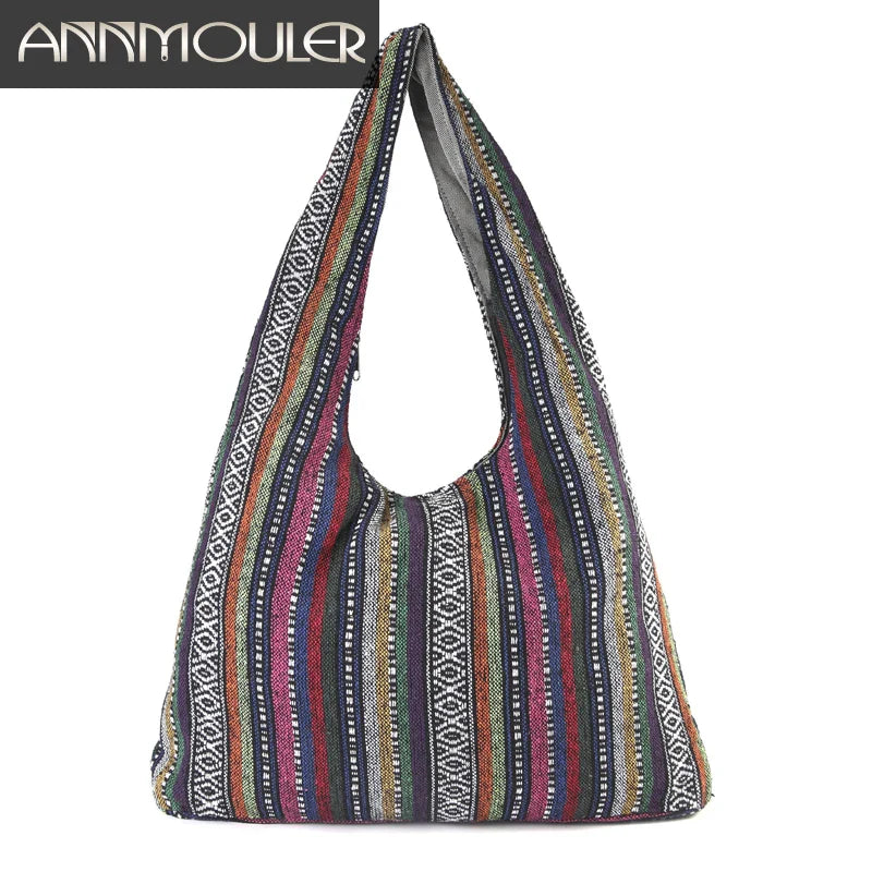 Femlion Bohemian Style Large Capacity Women's Cotton Shoulder Bag