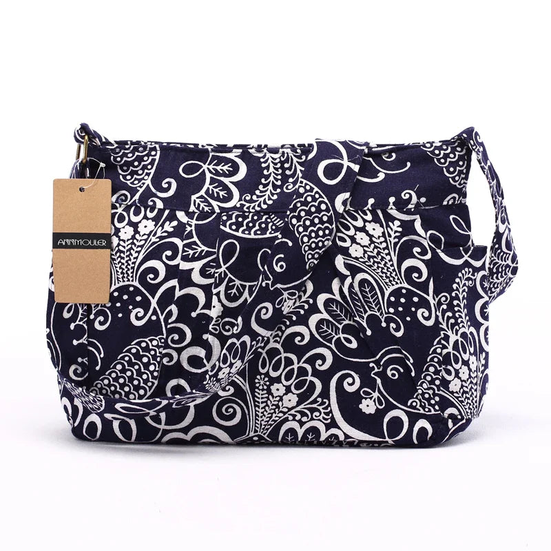 Femlion Vintage Crossbody Bag with Multi-pocket Large Capacity for Women