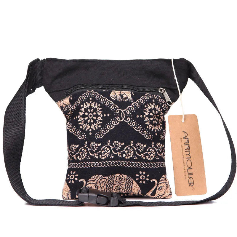 Femlion Bohemian Waist Belt Bag: Stylish Multi-pocket Fanny Pack for Women