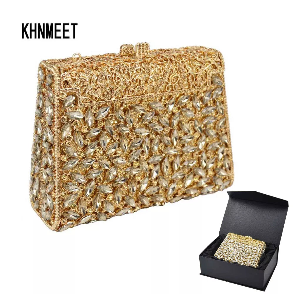 Femlion Crystal Evening Clutch Bag for Women - SC452