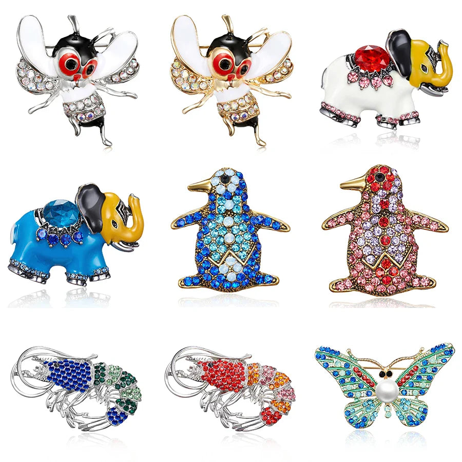 Femlion Cute Bee Rhinestone Brooches - Fashion Jewelry Pins for Women & Children