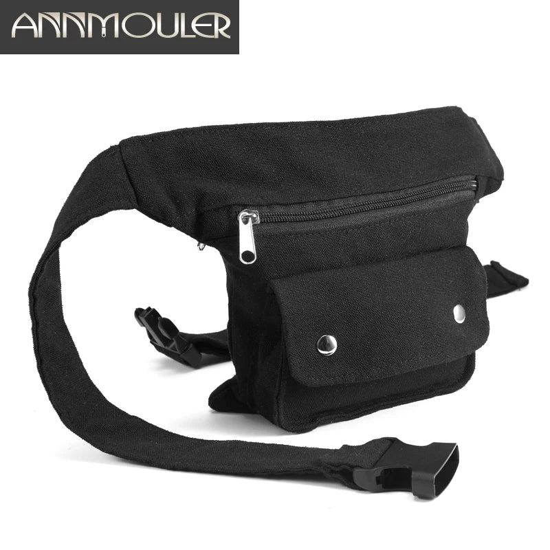 Femlion Canvas Waist Bag Multipockets Phone Pouch for Women