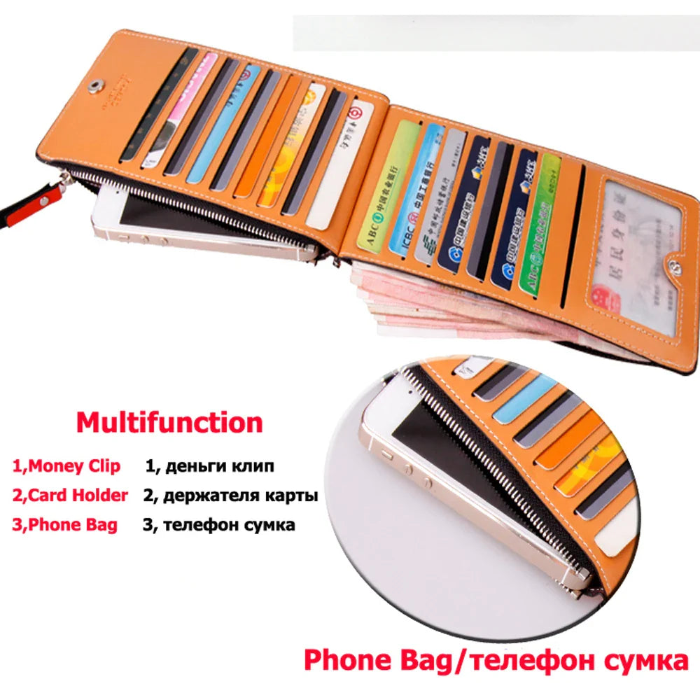 Femlion Slim Clutch Phone Wallet for Men Women, Business Card Holder and Money Organizer