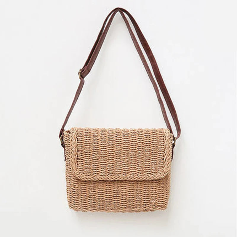 Femlion Sweet Pastoral Straw Mini Shoulder Bag