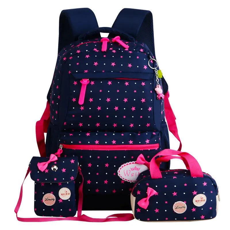 Femlion Printed Orthopedic Backpack Set for Teen Girls