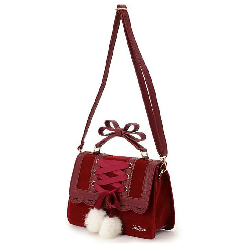 Femlion Red Bow Shoulder Bag, Cute Designer Handbag for Women by Liz Lisa