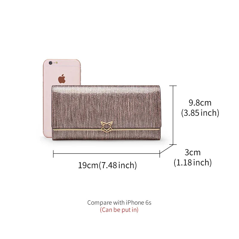 Femlion Split Leather Long Wallet: Chic Clutch Cellphone Bag, Luxury Purse