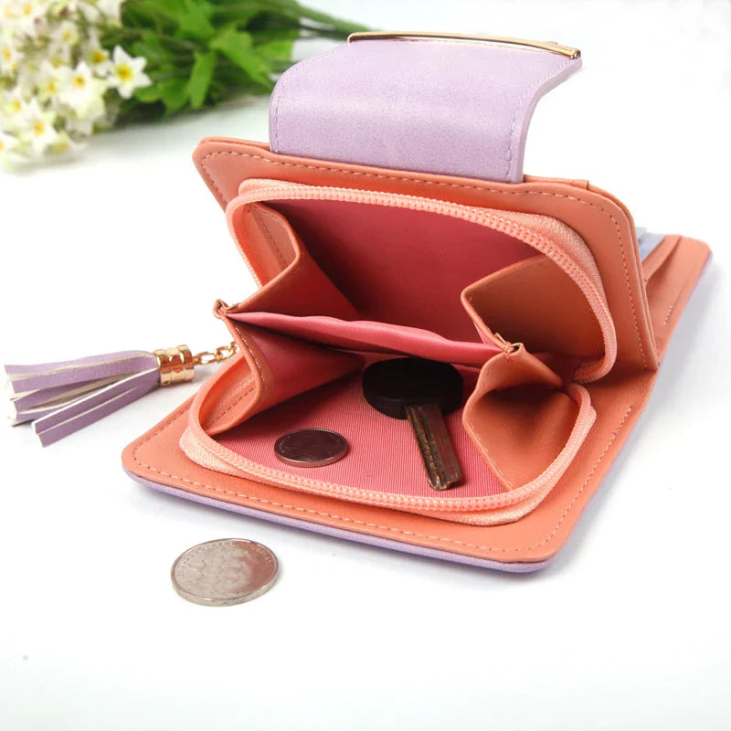 Femlion Mini Cat Wallet Purse for Women Lady, Cute Coin Money Bag Vallet Portomonee