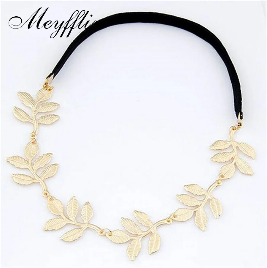 Femlion Gold Leaf Leaves Headband Vintage Grecian Garland Olive Branch Hair Accessory