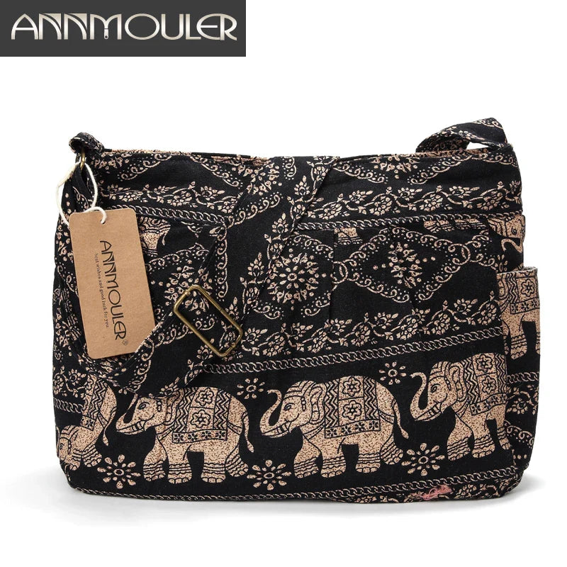 Femlion Tribal Elephant Print Shoulder Bag for Women