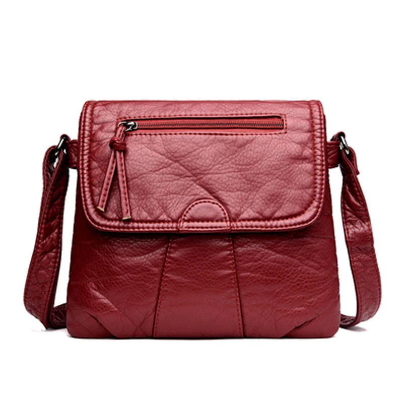 Femlion Crossbody Bag: Stylish Pu Leather Messenger Bag with Multiple Pockets.