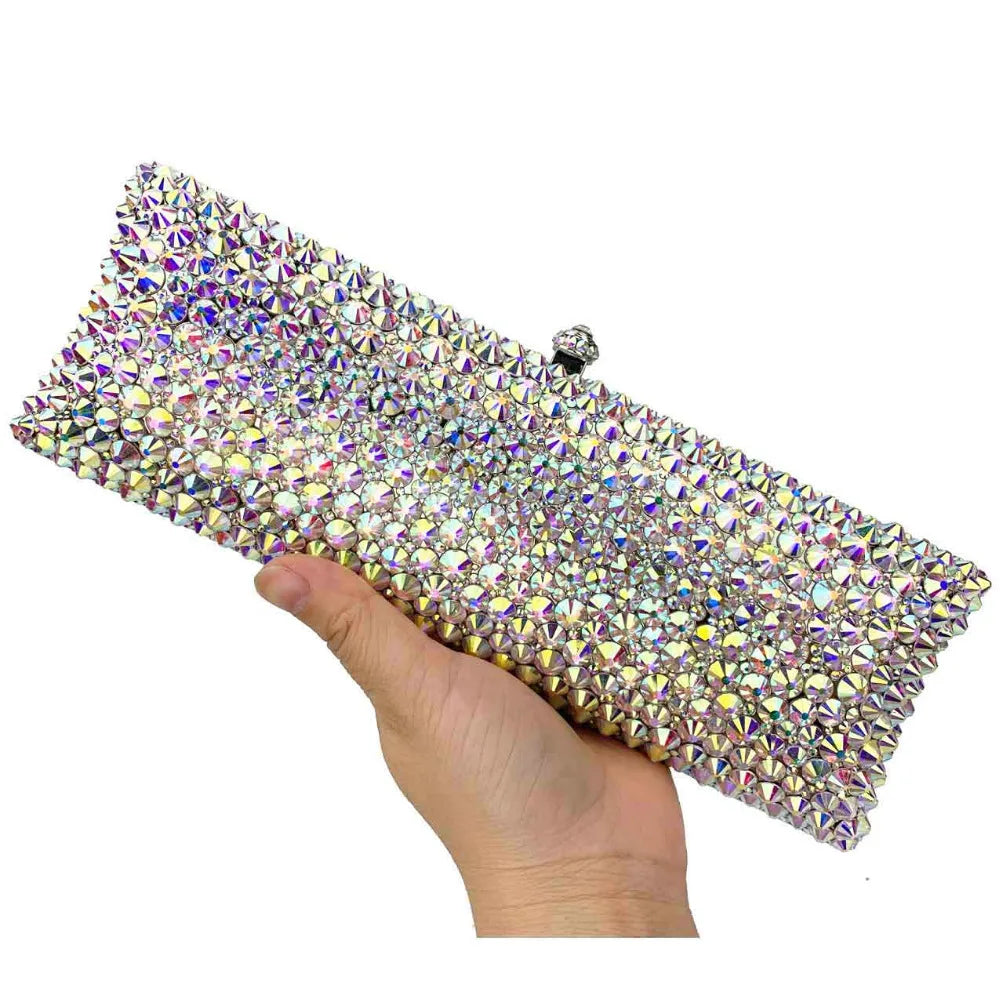 Femlion Crystal Rhinestone Evening Clutch Bag for Wedding and Special Occasions