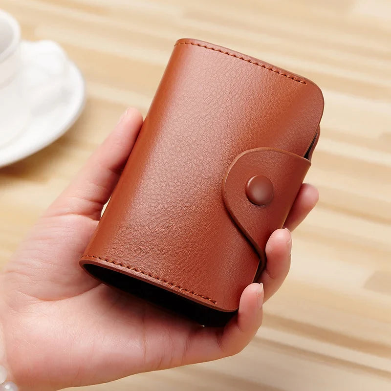 Femlion Leather Card Holder Accordion Wallet for Men & Women