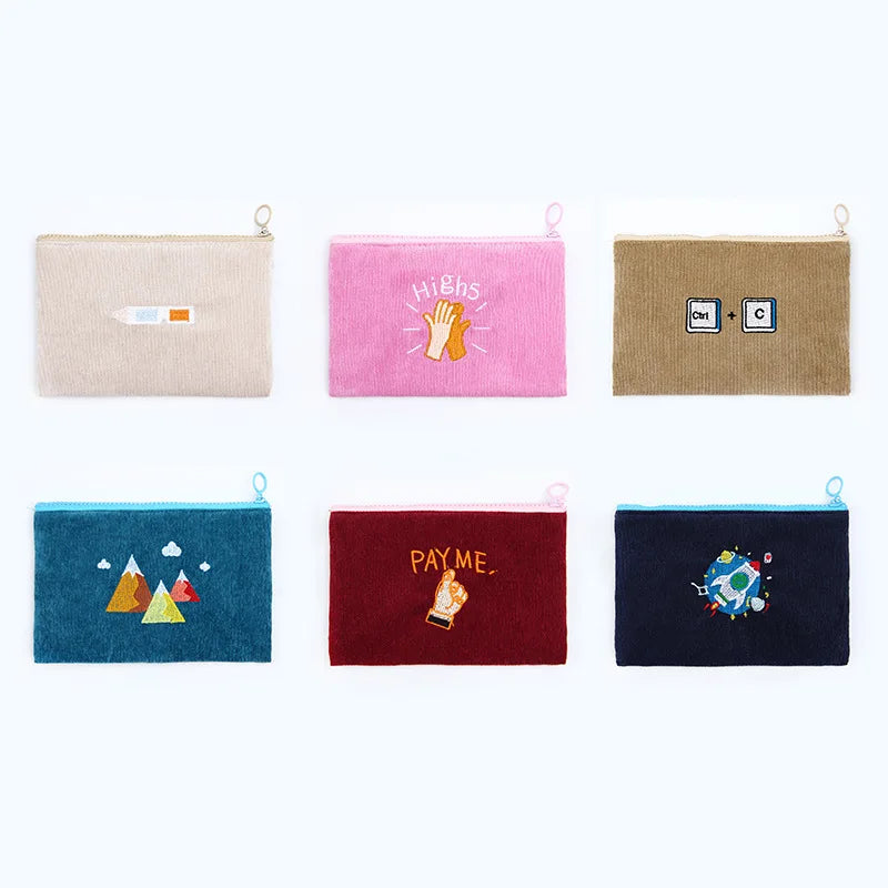 Femlion Corduroy Zipper Wallet for Women: Stylish Money & Phone Holder with Chic Design