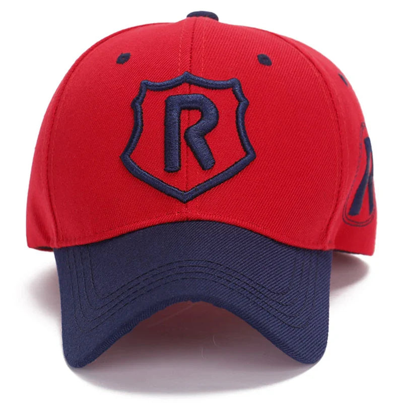 Femlion Contrast Color 3D R Logo Baseball Cap