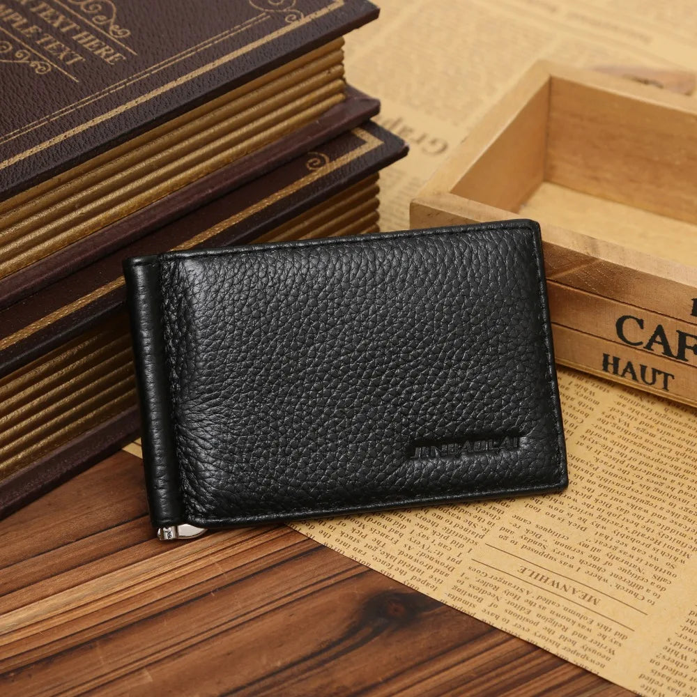 Femlion Genuine Leather Men's Wallet Billfold with Money Clip and Card Holder