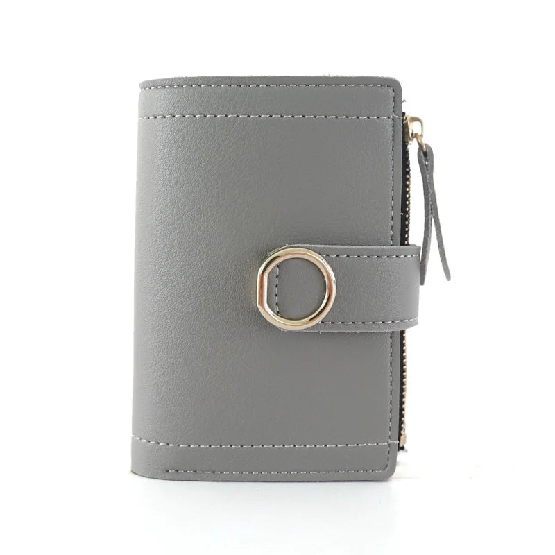 Femlion Circular Hasp Mini Wallet: Small Coin Purse & Card Holder for Women