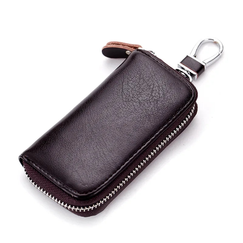 Femlion Leather Key Holder Mini Wallet Bag Purse Car Key Organizer