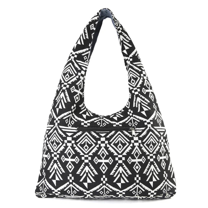 Femlion Bohemian Style Large Capacity Women's Cotton Shoulder Bag