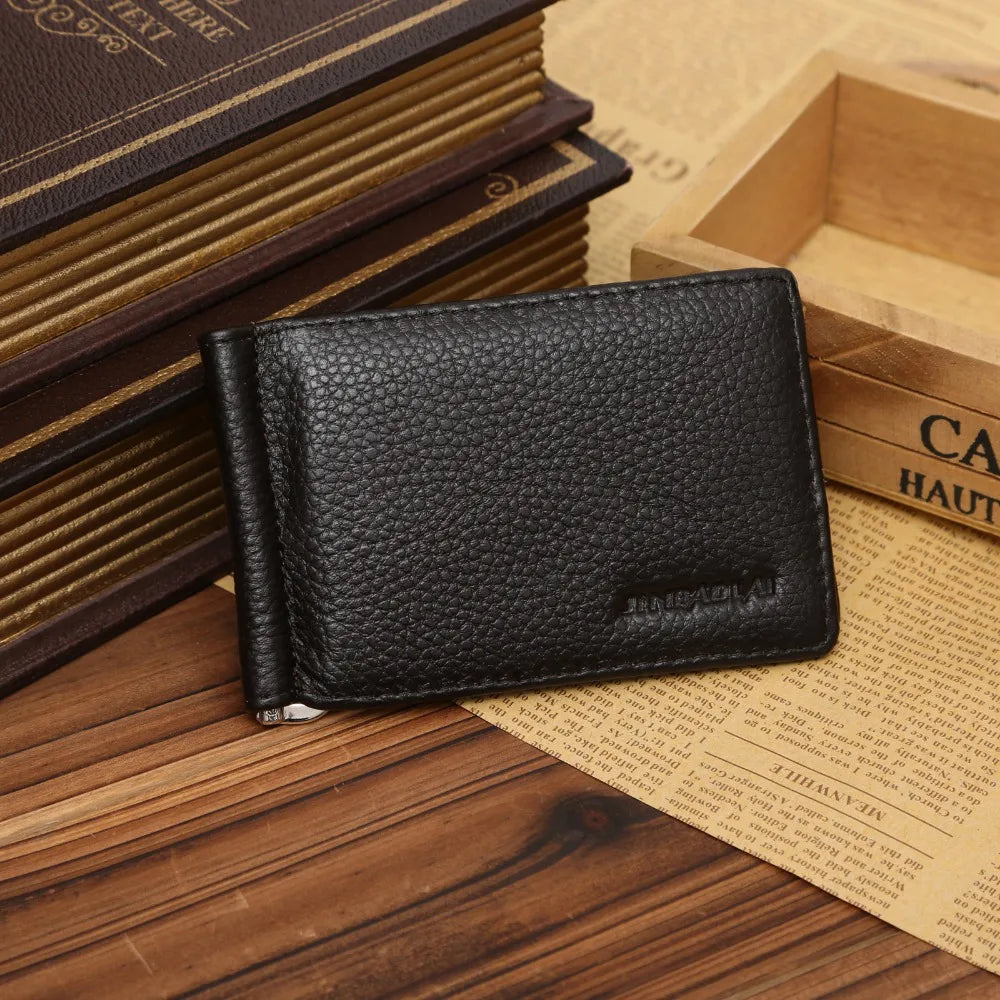 Femlion Genuine Leather Men's Wallet Billfold with Money Clip and Card Holder