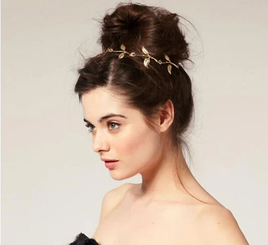 Femlion Gold Leaf Leaves Headband Vintage Grecian Garland Olive Branch Hair Accessory