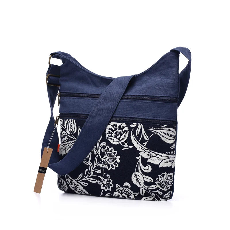 Femlion Vintage Patchwork Cotton Sling Bag for Women.