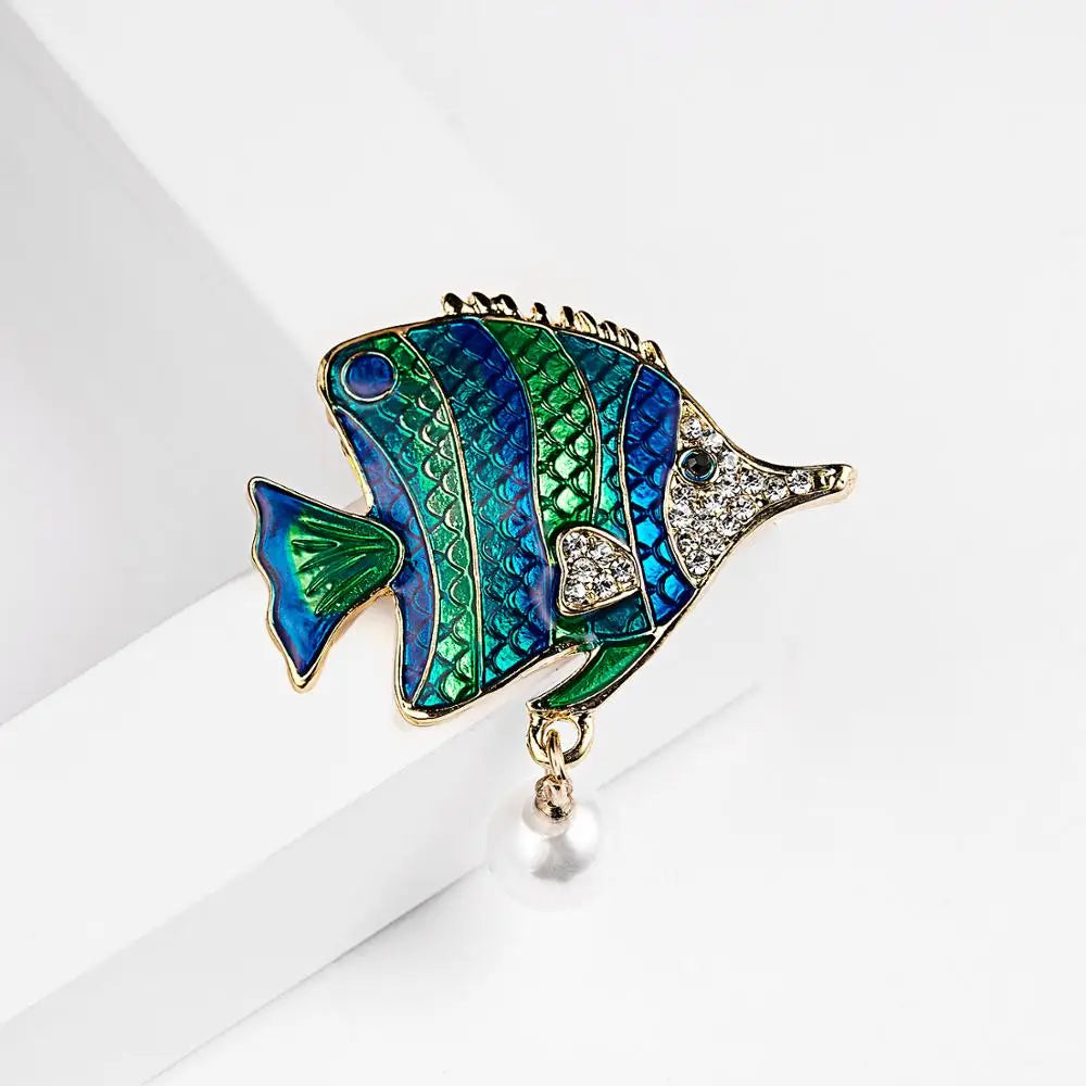 Femlion Animal Enamel Brooch Set for Women Men, Crystal Jewelry Pins