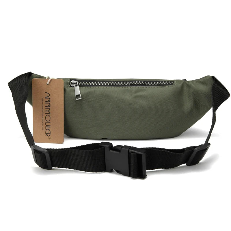 Femlion Fashion Waist Bag: Trendy Belt Pack for Women and Men, Double Zipper Fanny Pack