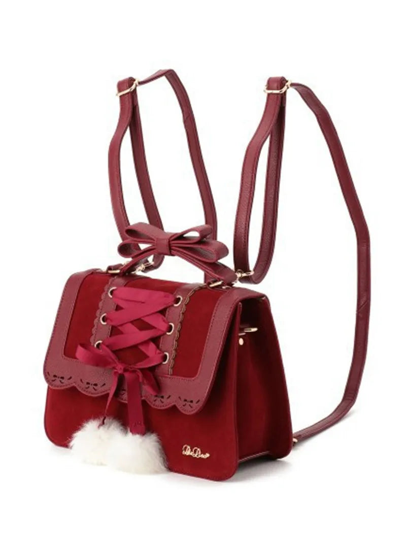 Femlion Red Bow Shoulder Bag, Cute Designer Handbag for Women by Liz Lisa