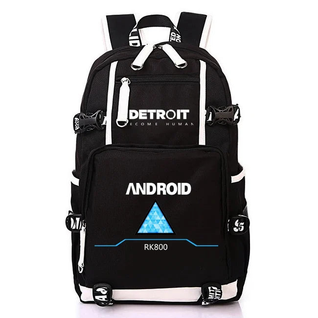 Femlion Detroit Become Human Game USB Backpack - Anime School Laptop Shoulder Bag