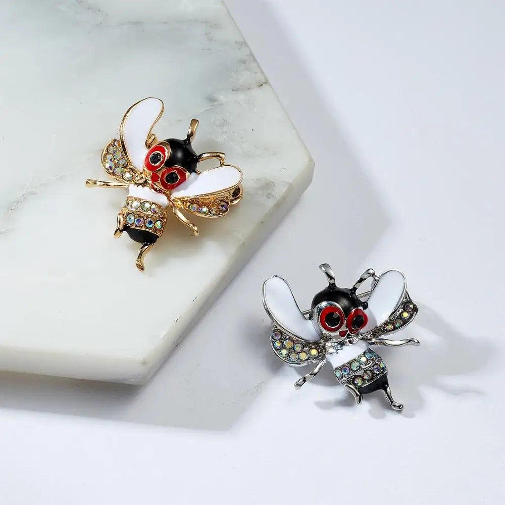 Femlion Cute Bee Rhinestone Brooches - Fashion Jewelry Pins for Women & Children