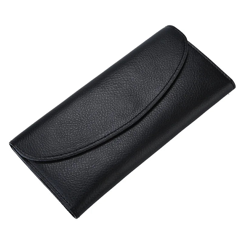 Femlion Genuine Leather Luxury Long Wallet for Men & Women