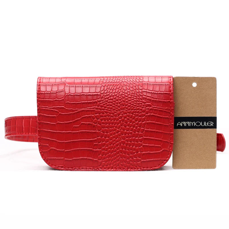 Femlion Alligator Pattern Waist Bag for Women in Stylish Candy Colors