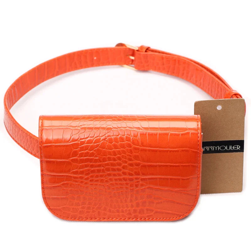 Femlion Alligator Pattern Waist Bag for Women in Stylish Candy Colors