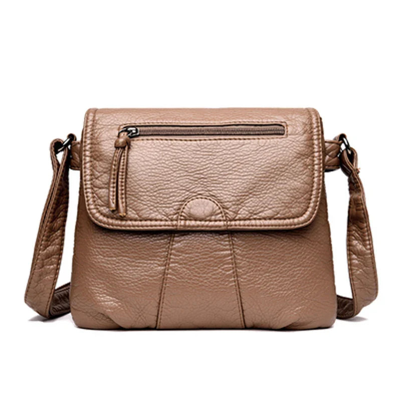 Femlion Crossbody Bag: Stylish Pu Leather Messenger Bag with Multiple Pockets.