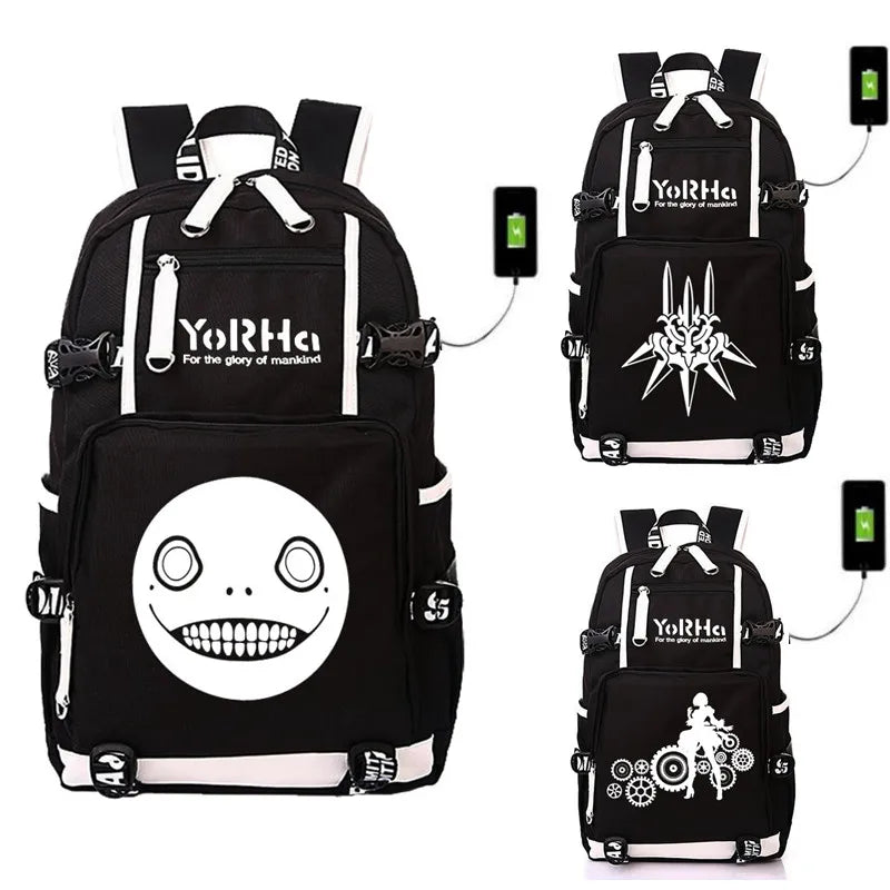 Femlion Type 2B Anime Backpack for Students, School, Travel - USB Port, Laptop Compartment