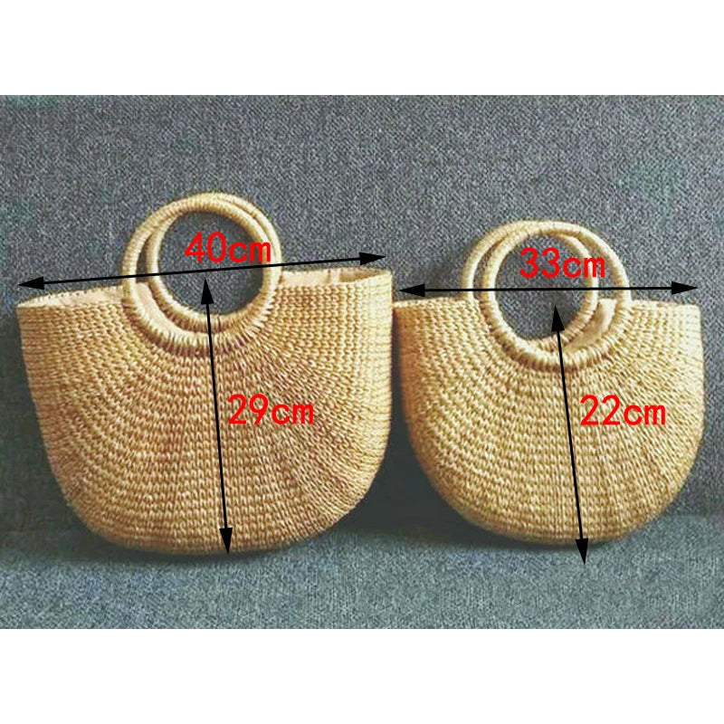 Femlion Tassel Rattan Bucket Bag - Summer Beach Tote