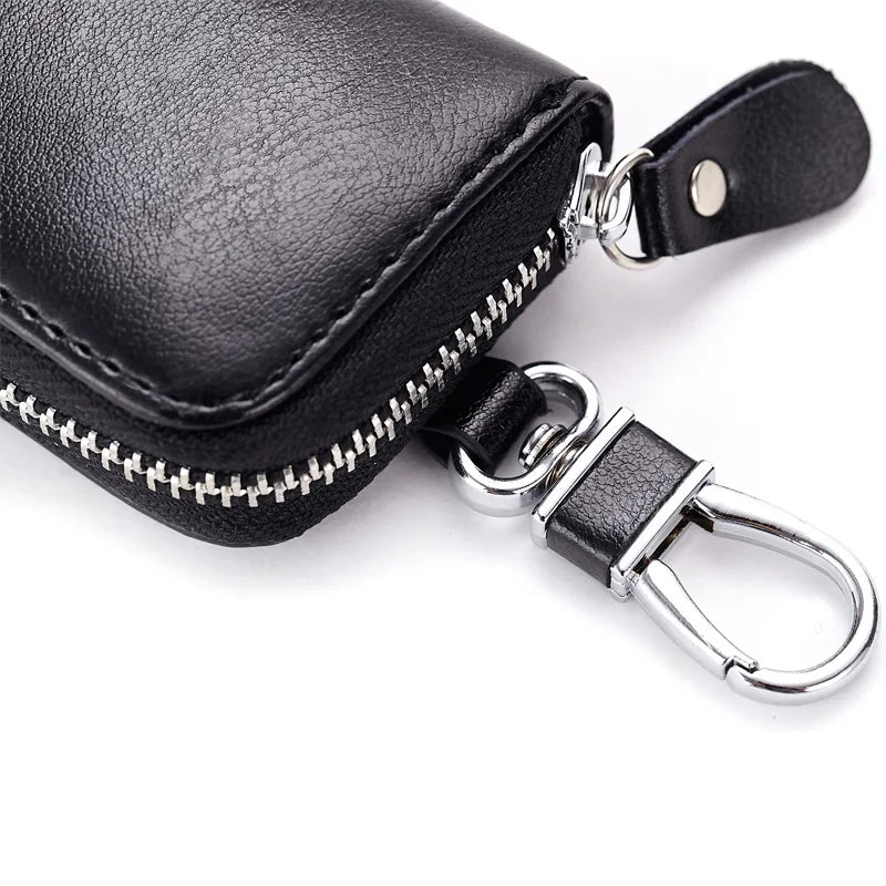 Femlion Leather Key Holder Mini Wallet Bag Purse Car Key Organizer