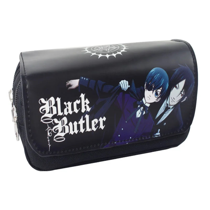 Femlion Black Butler Style Zipper Pencil Case & Cosmetic Pouch