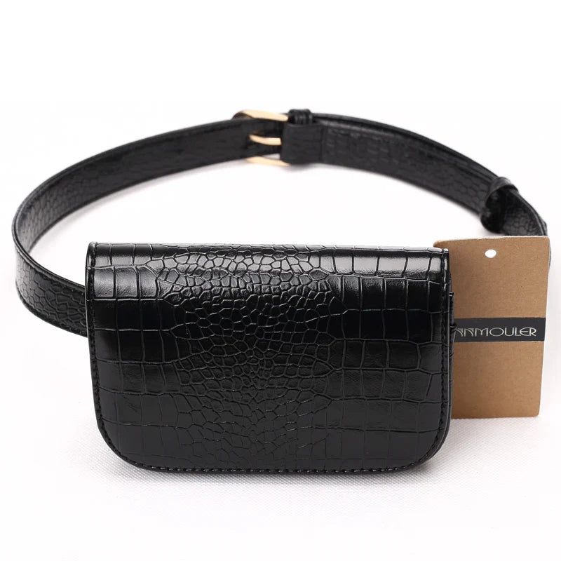 Femlion Alligator Pattern Waist Bag for Women in Stylish Candy Colors